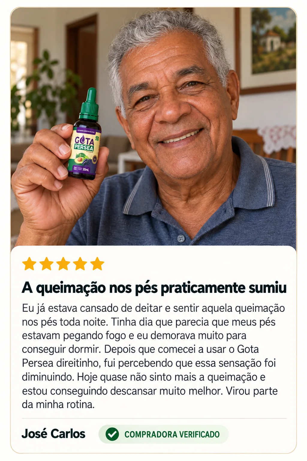 Imagem com o relato de José Carlos sobre Gota Persea.