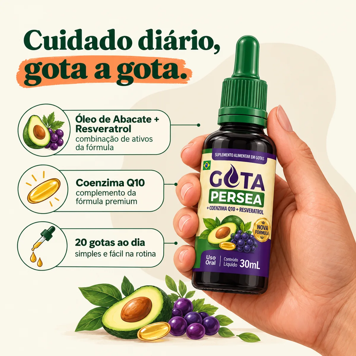 Gota Persea — Cuidado diário